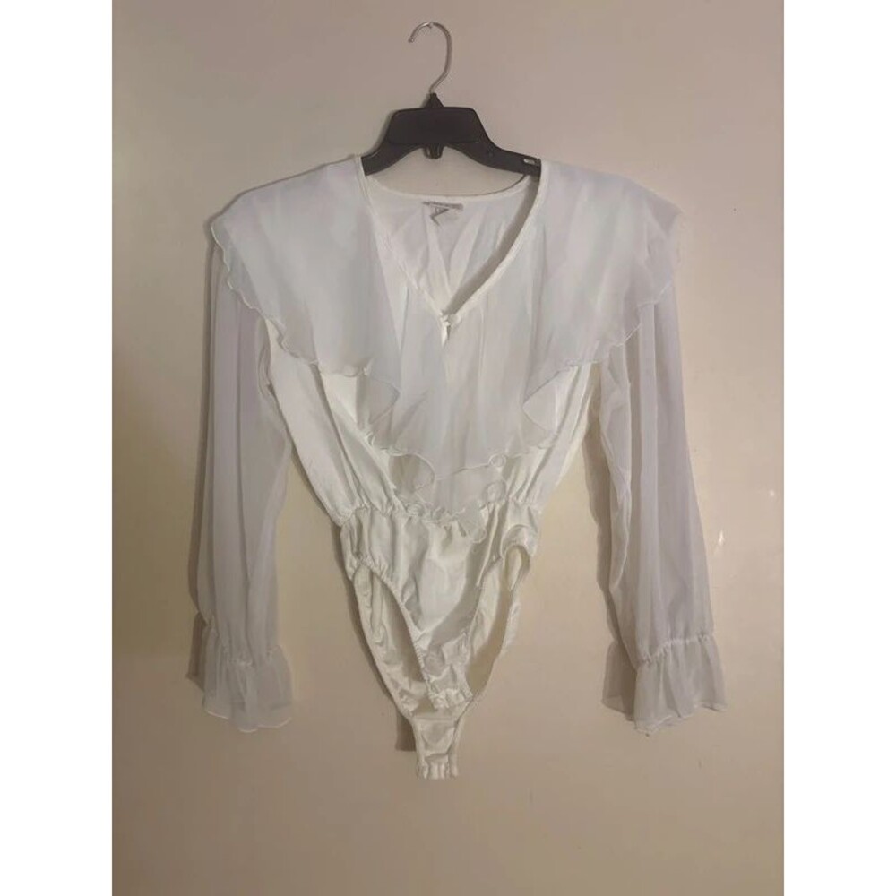 Boho vintage top sheer sleeves size Medium